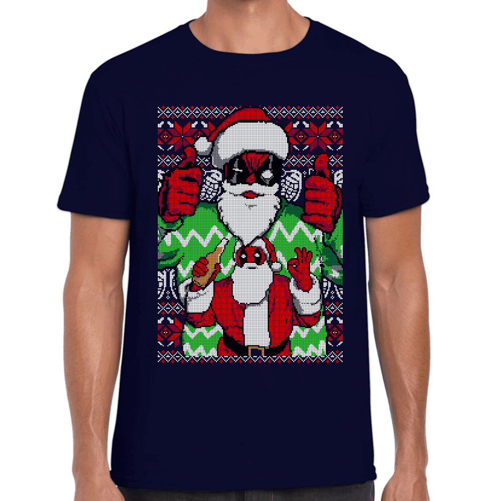 Playera Santa Deadpool Navidad Algodón Premium #1140
