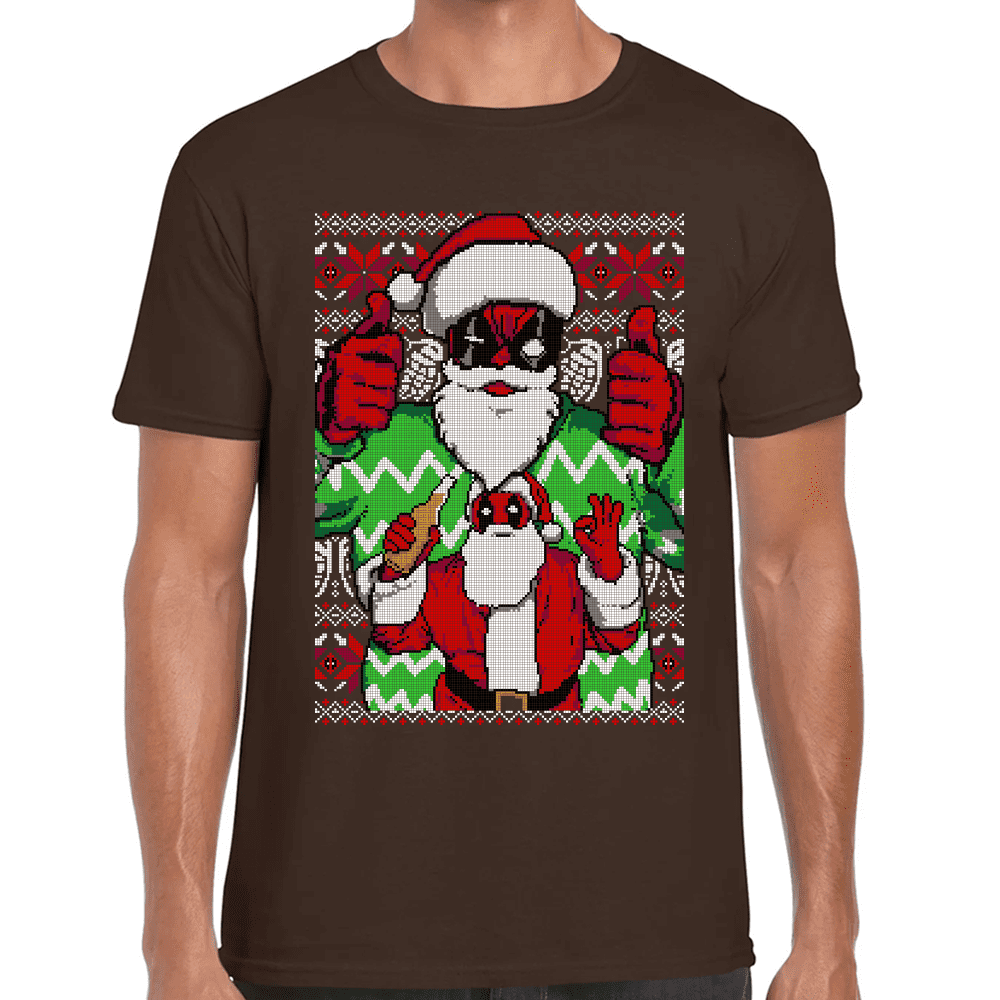 Playera Santa Deadpool Navidad Algodón Premium #1140