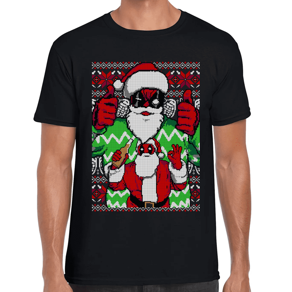 Playera Santa Deadpool Navidad Algodón Premium #1140