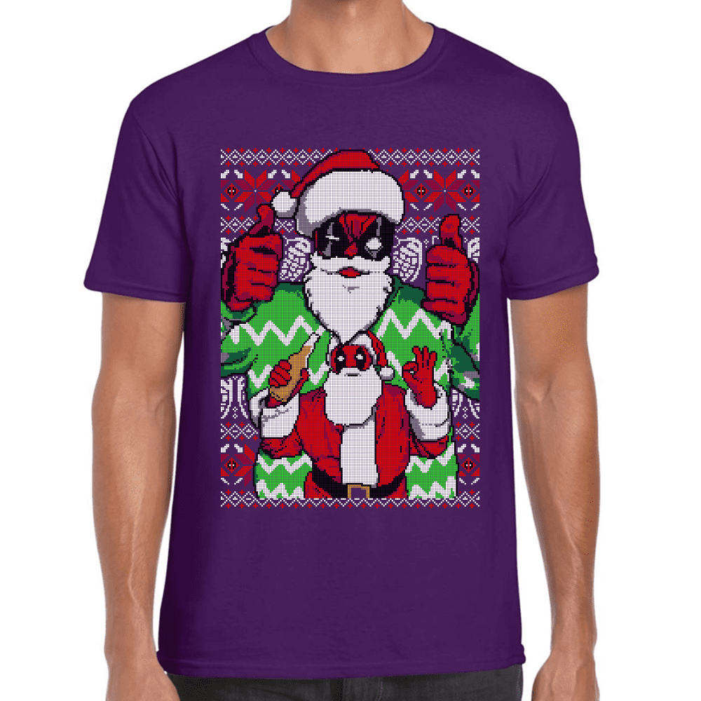 Playera Santa Deadpool Navidad Algodón Premium #1140