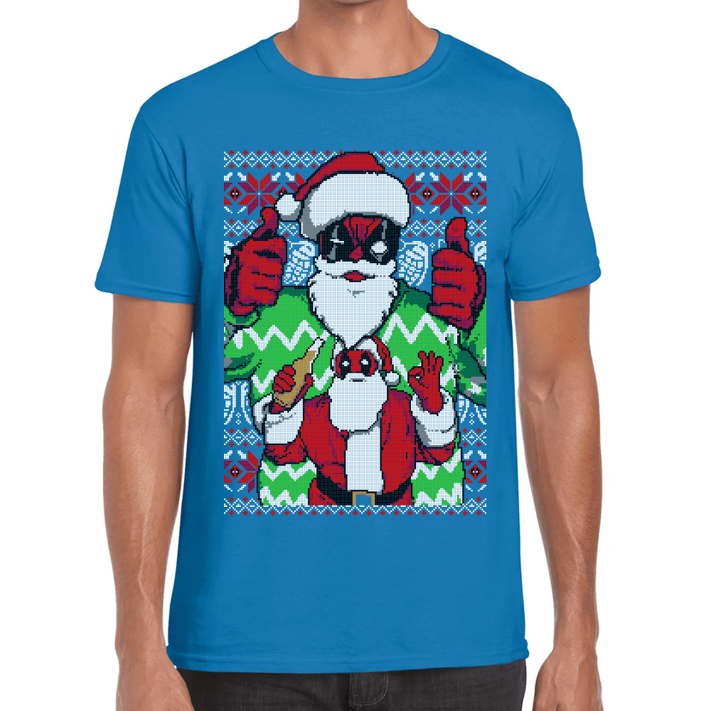 Playera Santa Deadpool Navidad Algodón Premium #1140