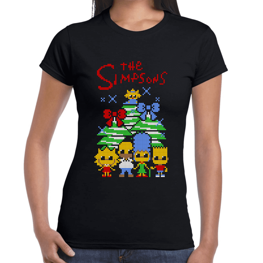 Playera The Simpsons Navidad Algodón Premium #1141 Imagen secundaria del producto