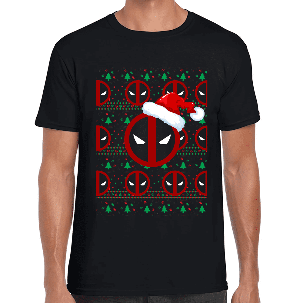 Playera Deadpool Navidad Algodón Premium #1187