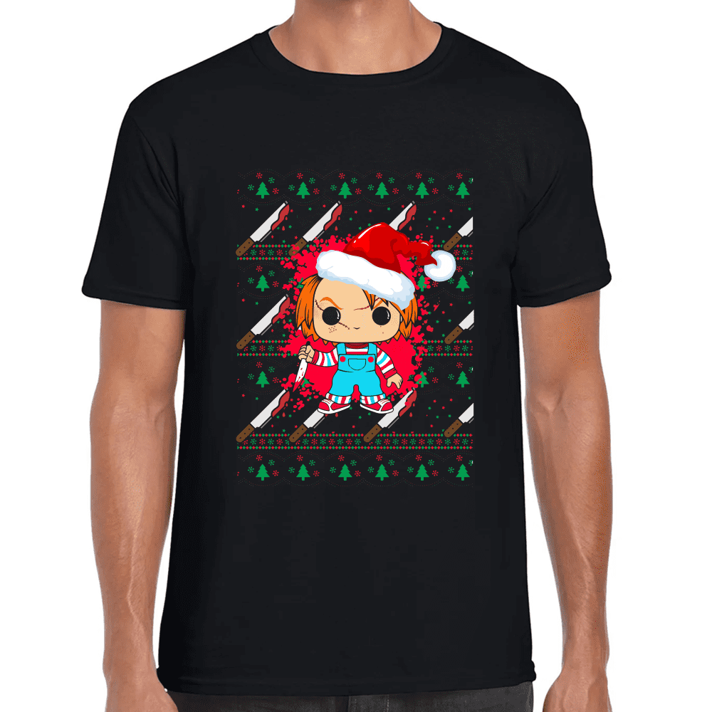 Playera Chucky Navidad  Algodón Premium #1190