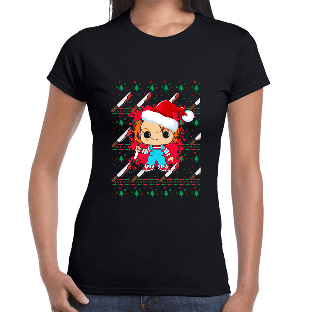 Playera Chucky Navidad  Algodón Premium #1190