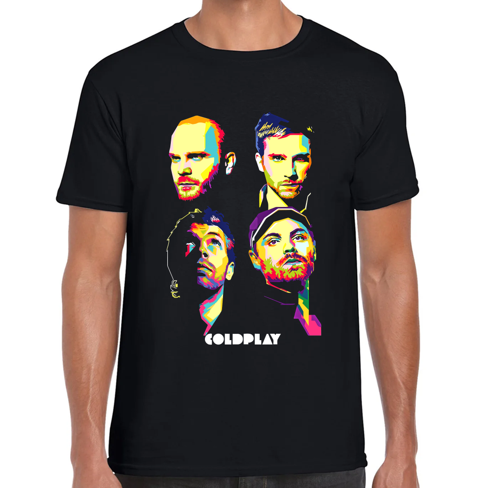 Playera Coldplay Cartoon Art Algodón Premium #0001254
