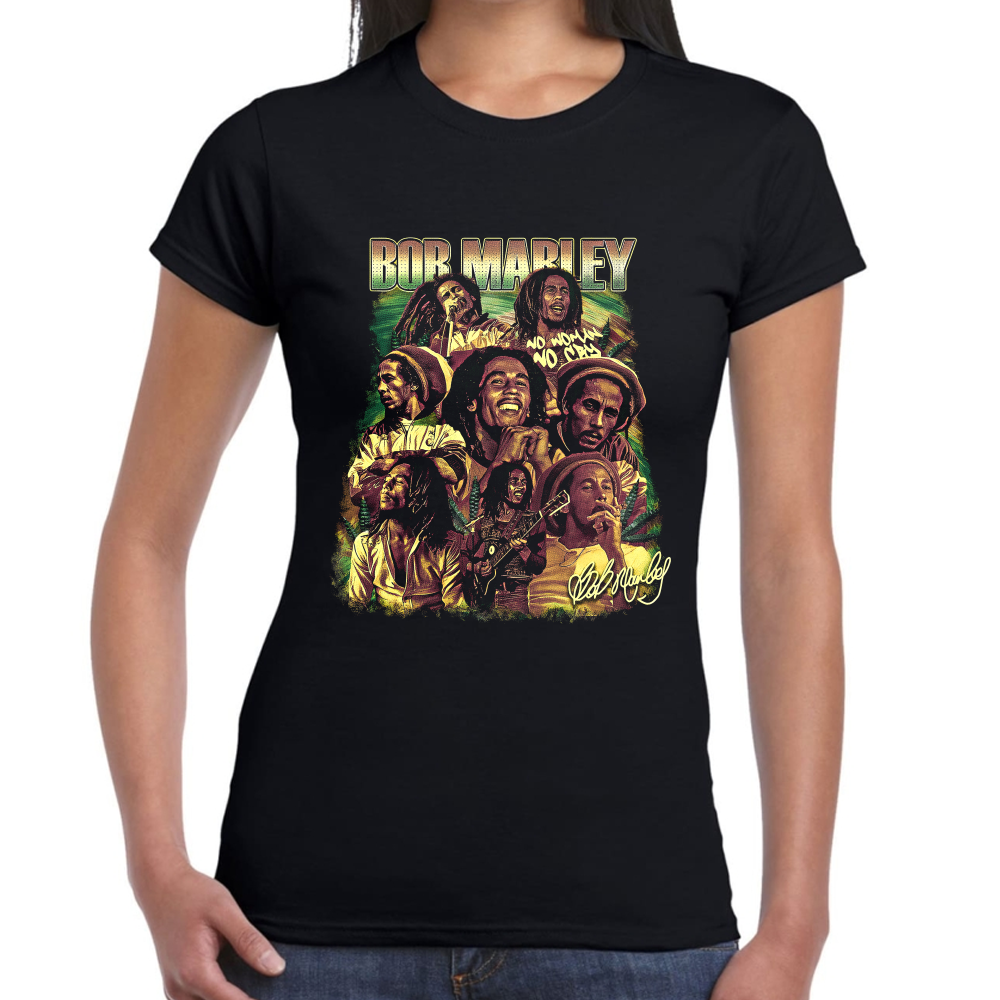 Playera Bob Marley No Woman No Cry Algodón #0001270 Imagen secundaria del producto