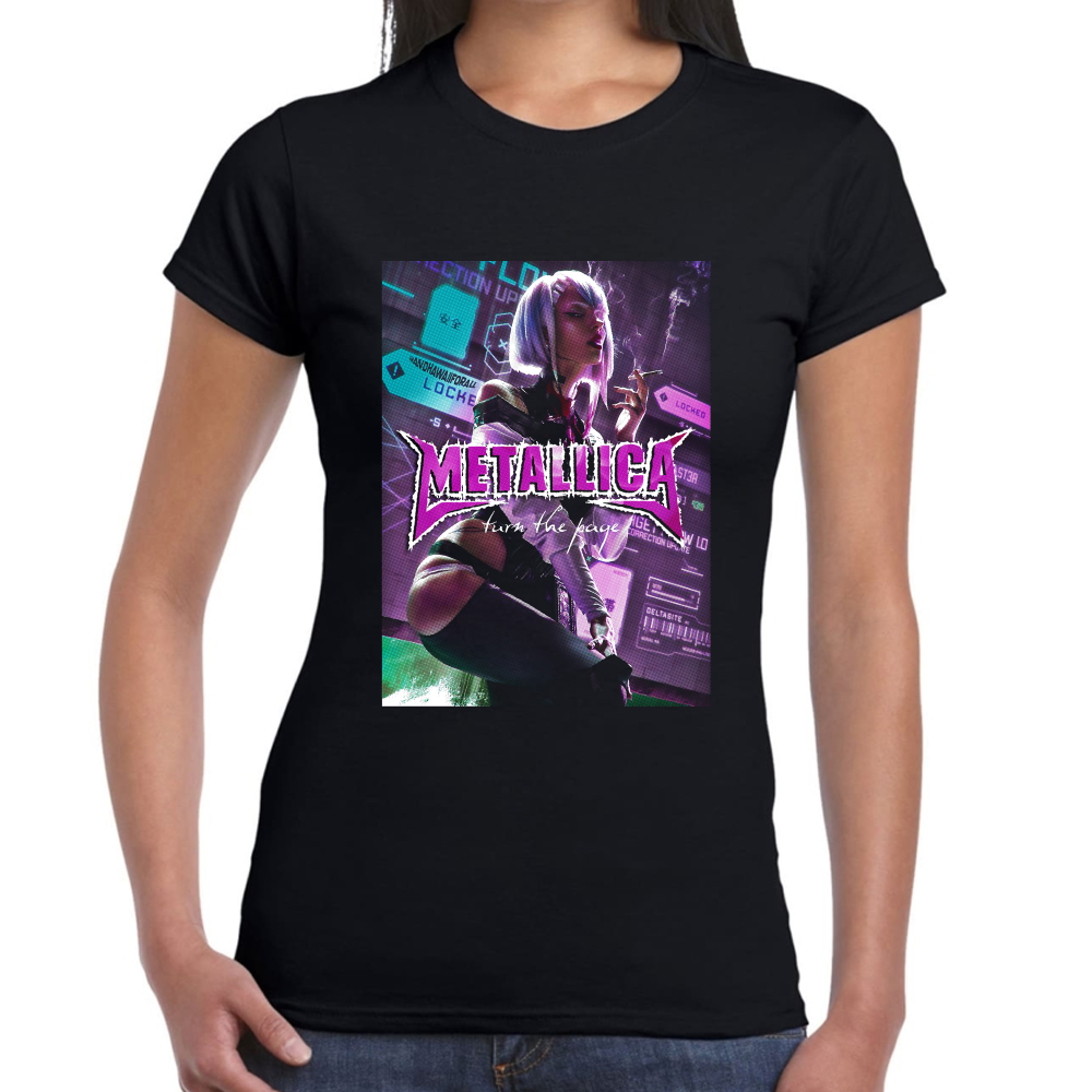 Playera Metallica Turn The Page Algodón Premium #0001351 Imagen secundaria del producto