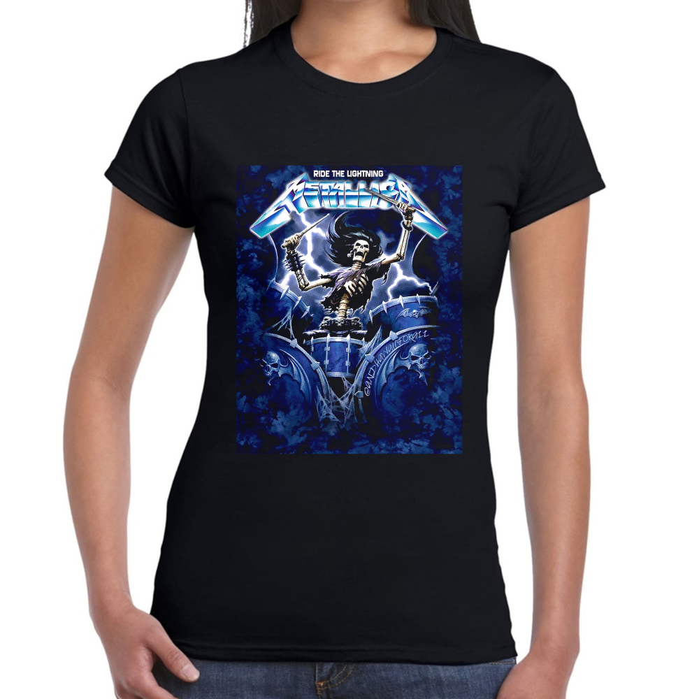Playera Metallica Ride The Lightning Algodón Premium #0001353 Imagen secundaria del producto