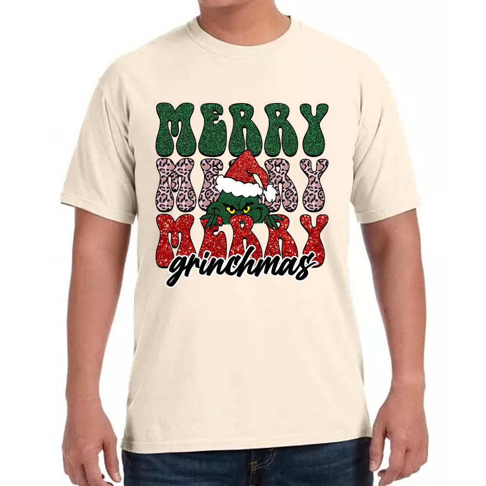 Playera Merry Grinchmas The Grinch Navidad Algodón Premium #0001372
