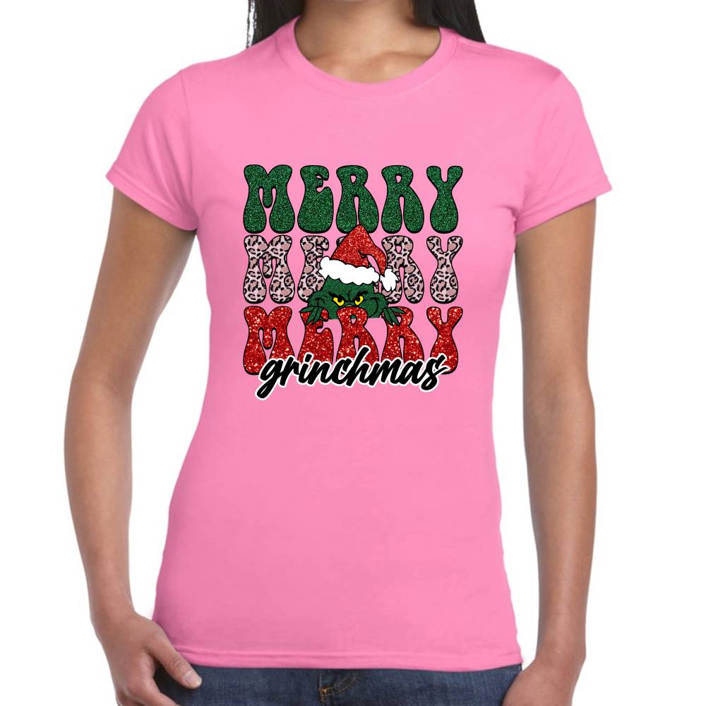 Playera Merry Grinchmas The Grinch Navidad Algodón Premium #0001372