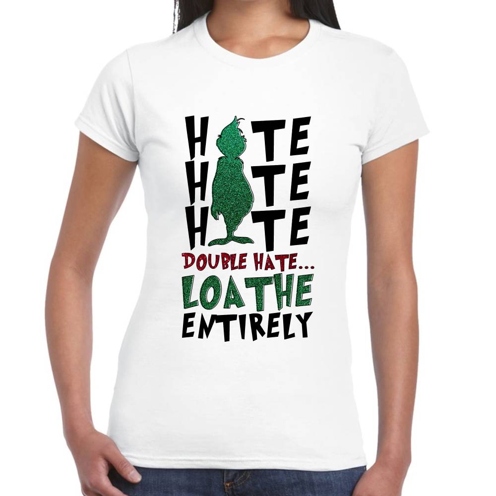 Playera Grinch Double Hate Navidad Algodón Premium #0001374 Imagen secundaria del producto