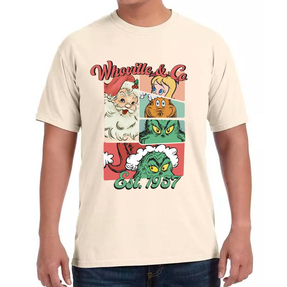 Playera Cartel Whoville Retro Navidad Algodón Premium #0001382