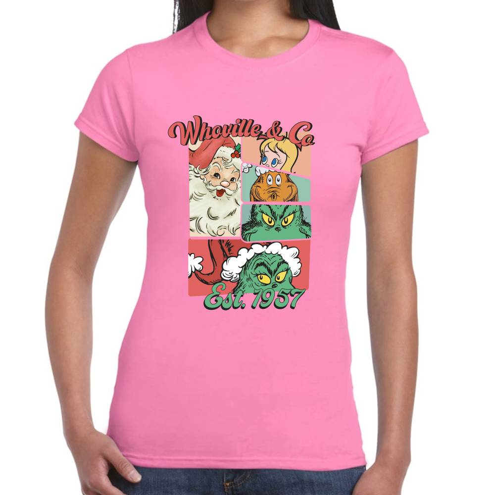 Playera Cartel Whoville Retro Navidad Algodón Premium #0001382