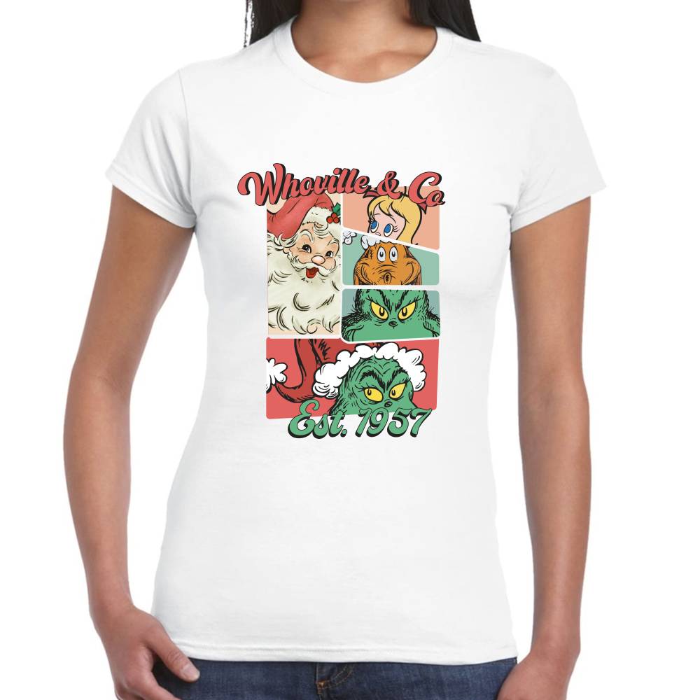 Playera Cartel Whoville Retro Navidad Algodón Premium #0001382