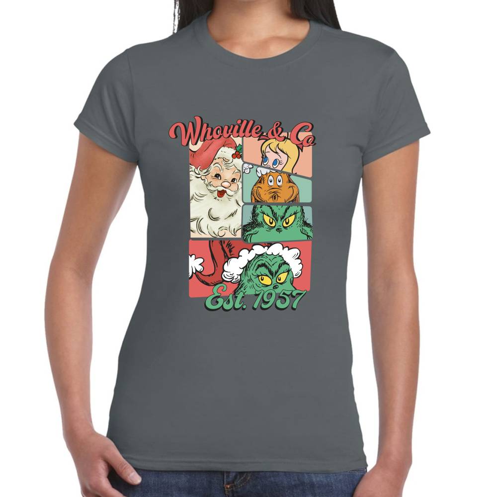 Playera Cartel Whoville Retro Navidad Algodón Premium #0001382
