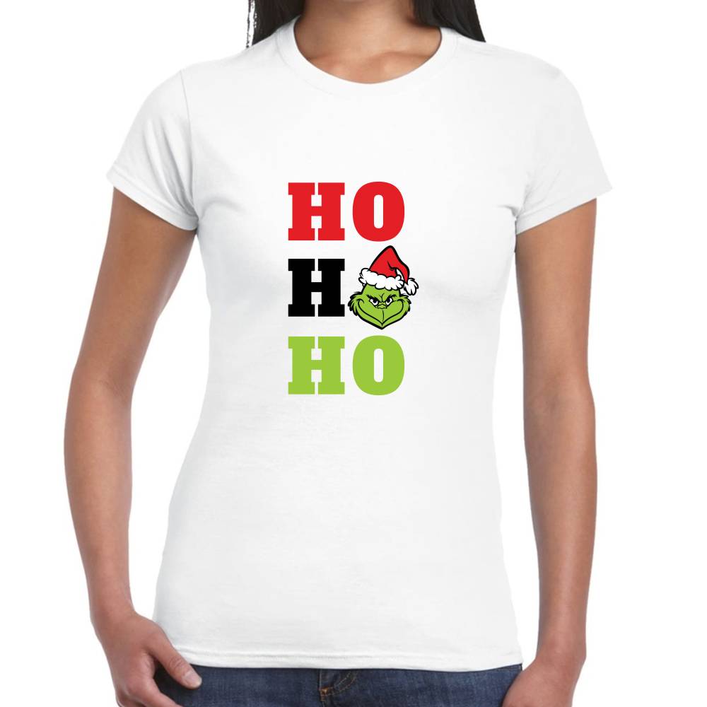 Playera Grinch Ho Ho Ho Navidad Algodón Premium #0001388 Imagen secundaria del producto