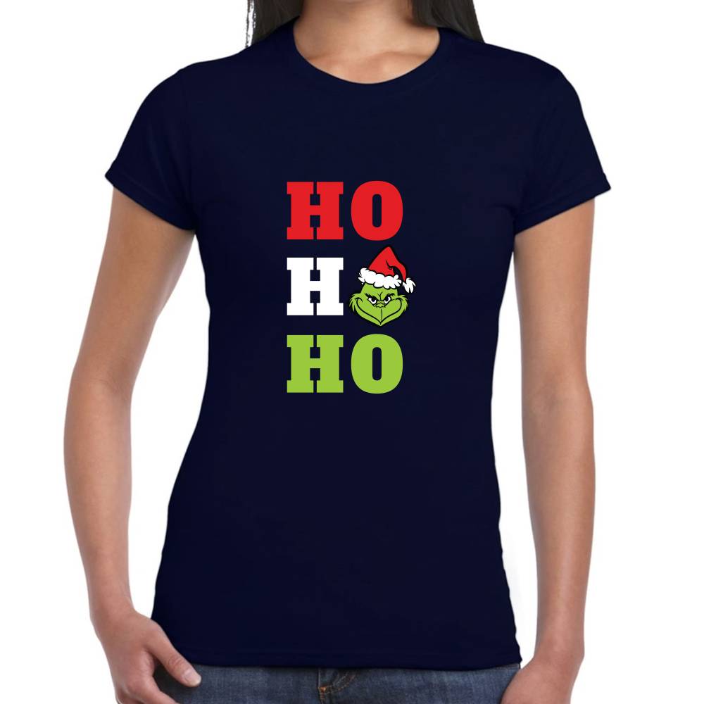 Playera Grinch Ho Ho Ho Navidad Algodón Premium #0001388