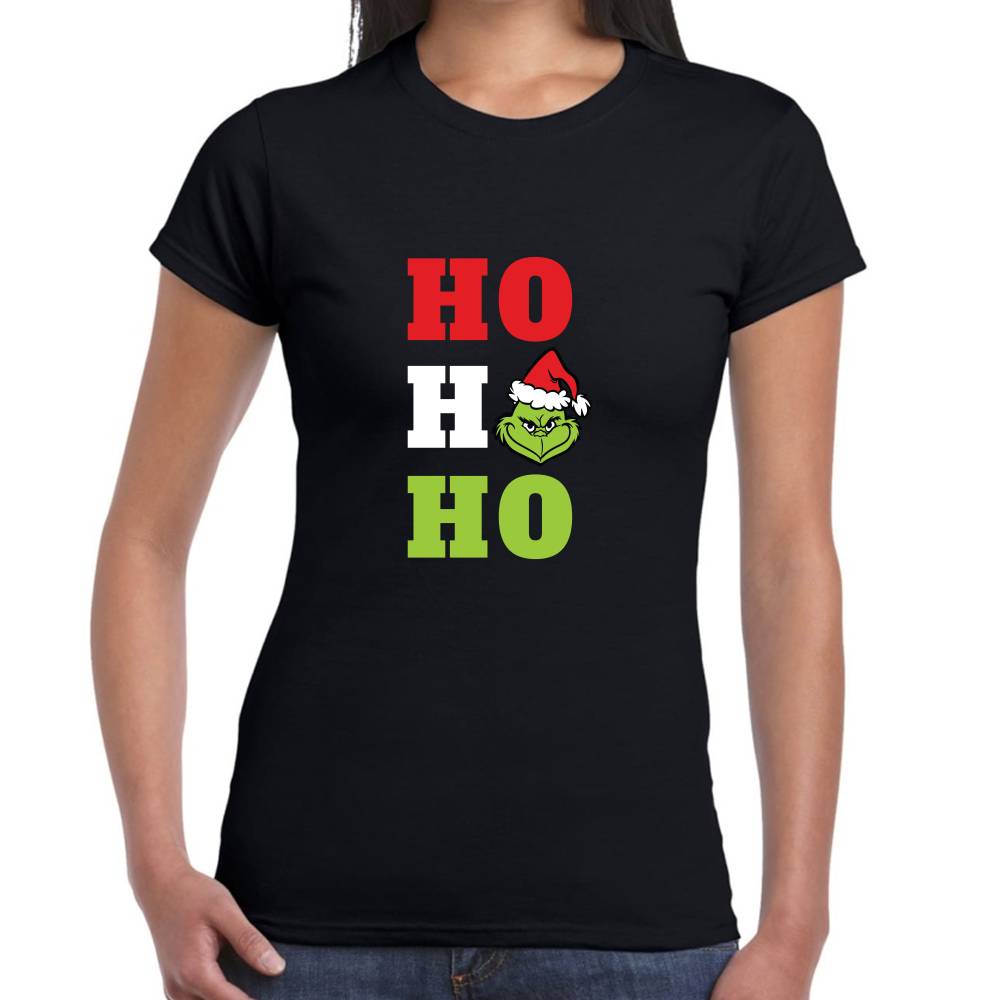 Playera Grinch Ho Ho Ho Navidad Algodón Premium #0001388