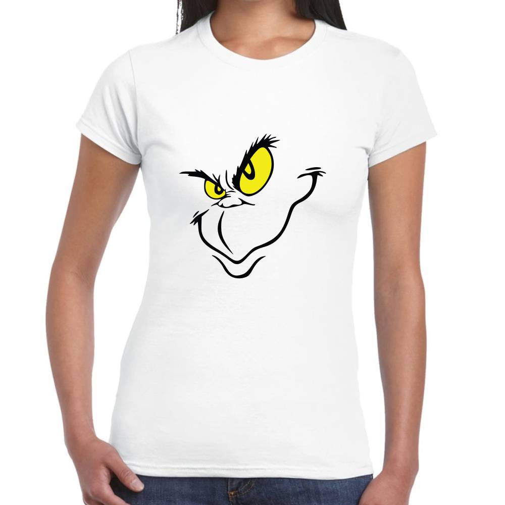 Playera Cara de Grinch Navidad Algodón Premium #0001389 Imagen secundaria del producto