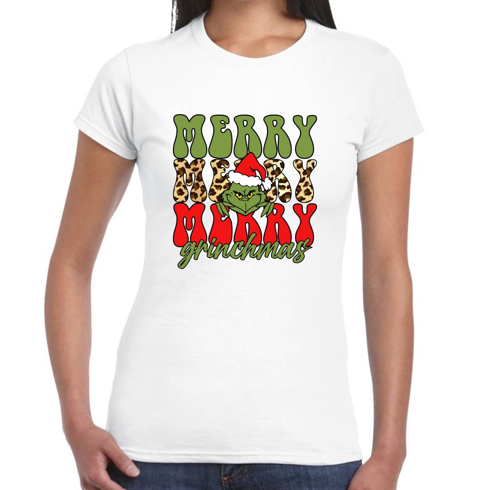 Playera The Grinch Merry Grinchmas Navidad Algodón Premium #0001390