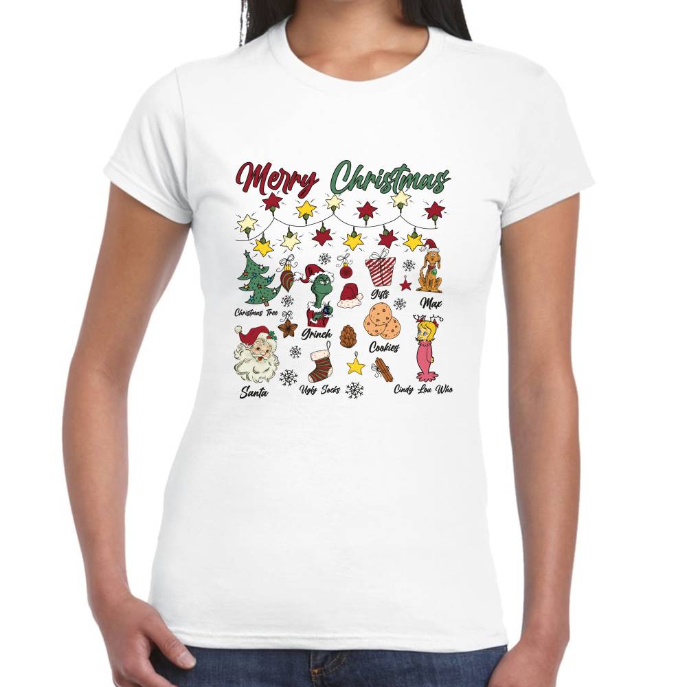 Playera Merry Christmas Grinch Navidad Algodón Premium #0001392 Imagen secundaria del producto