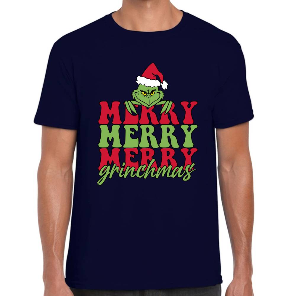 Playera Merry Grinchmas Grinch Navidad Algodón Premium #0001401