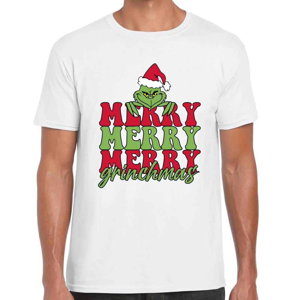 Playera Merry Grinchmas Grinch Navidad Algodón Premium #0001401