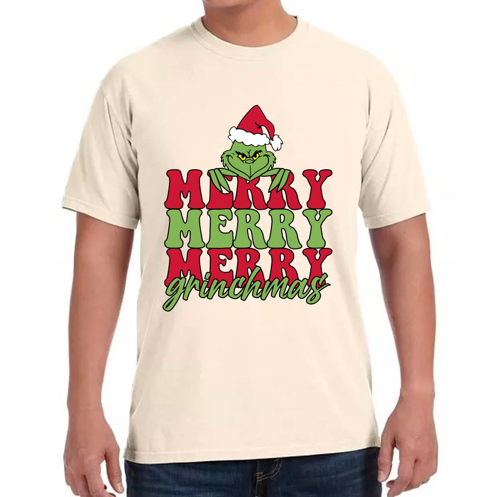 Playera Merry Grinchmas Grinch Navidad Algodón Premium #0001401