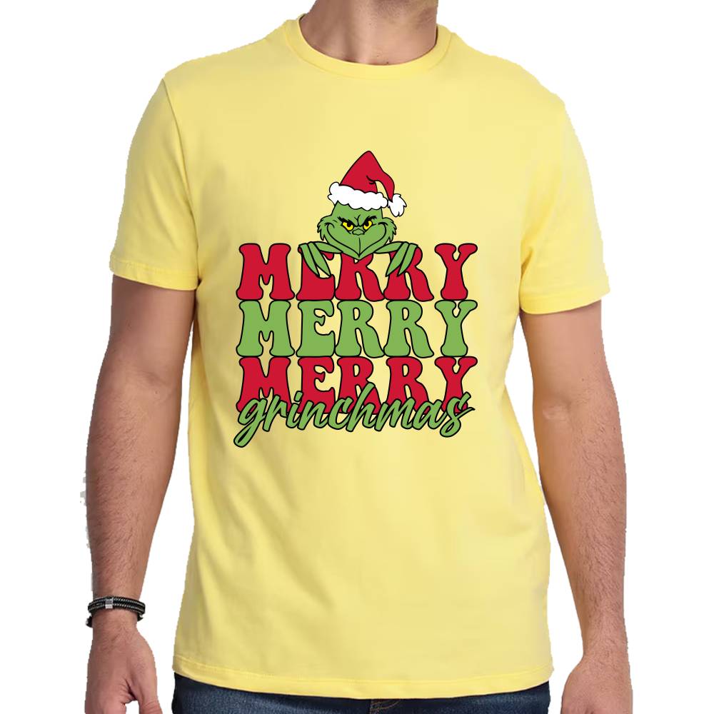 Playera Merry Grinchmas Grinch Navidad Algodón Premium #0001401