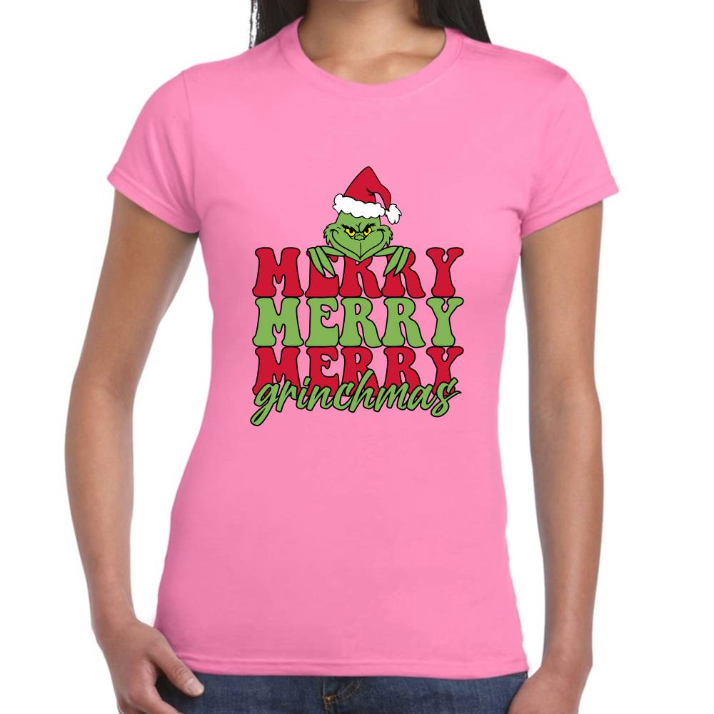 Playera Merry Grinchmas Grinch Navidad Algodón Premium #0001401