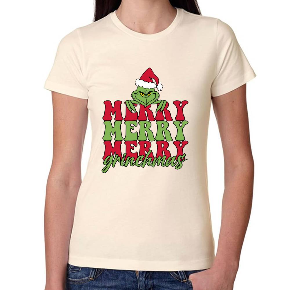 Playera Merry Grinchmas Grinch Navidad Algodón Premium #0001401