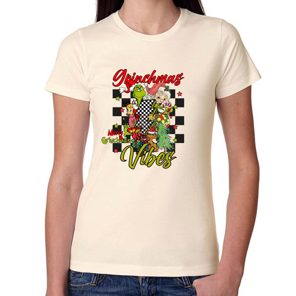 Playera The Grinch Grinchmas Vibes Navidad Algodón Premium #0001404