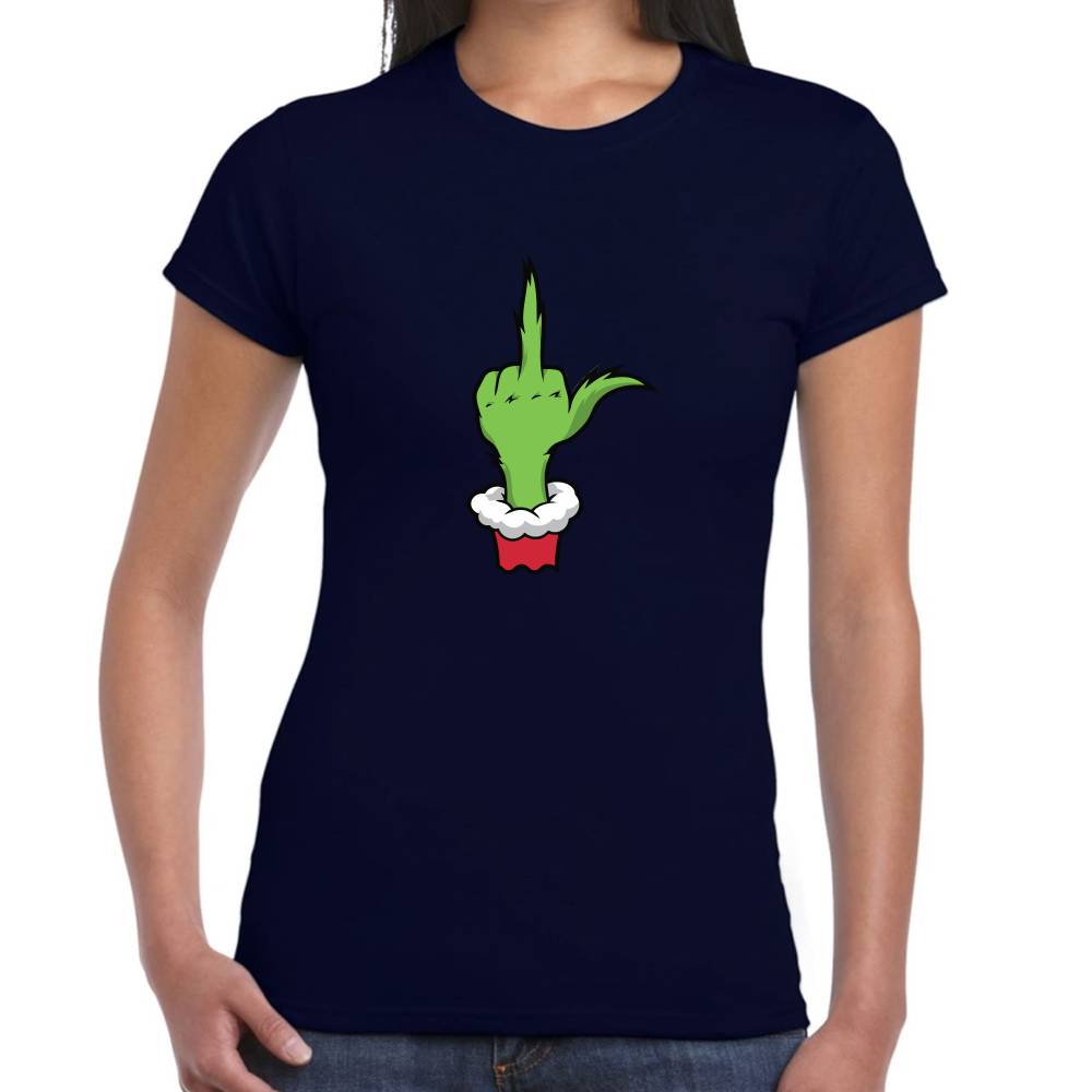 Playera Navidad The Grinch Dedo Algodón Premium #0001457