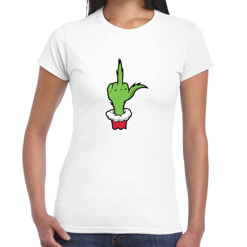 Playera Navidad The Grinch Dedo Algodón Premium #0001457