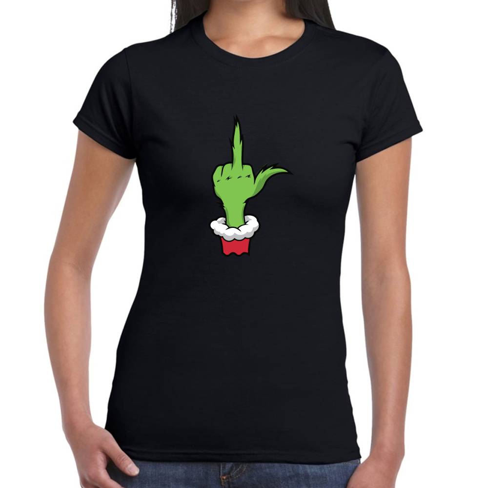 Playera Navidad The Grinch Dedo Algodón Premium #0001457