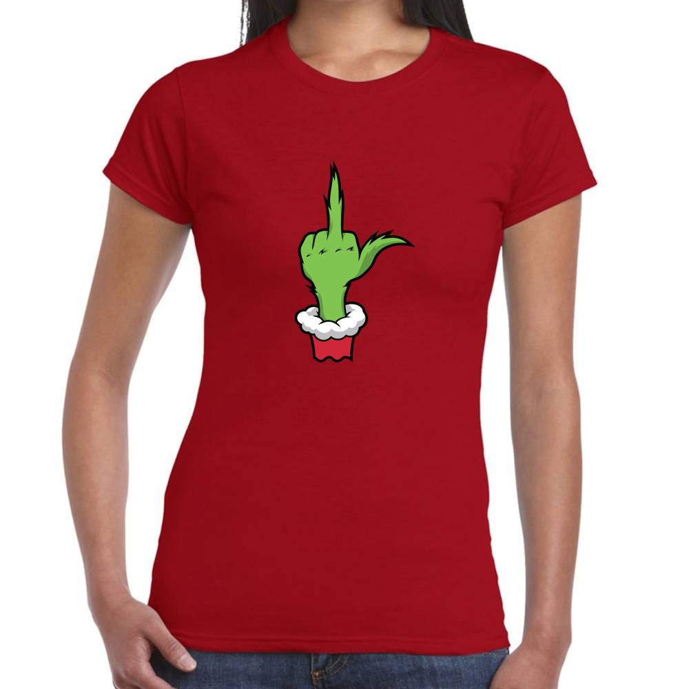 Playera Navidad The Grinch Dedo Algodón Premium #0001457