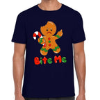 Playera Navidad Galleta Bite Me Algodón Premium #0001461