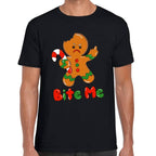 Playera Navidad Galleta Bite Me Algodón Premium #0001461