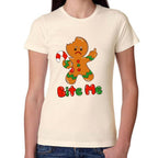 Playera Navidad Galleta Bite Me Algodón Premium #0001461