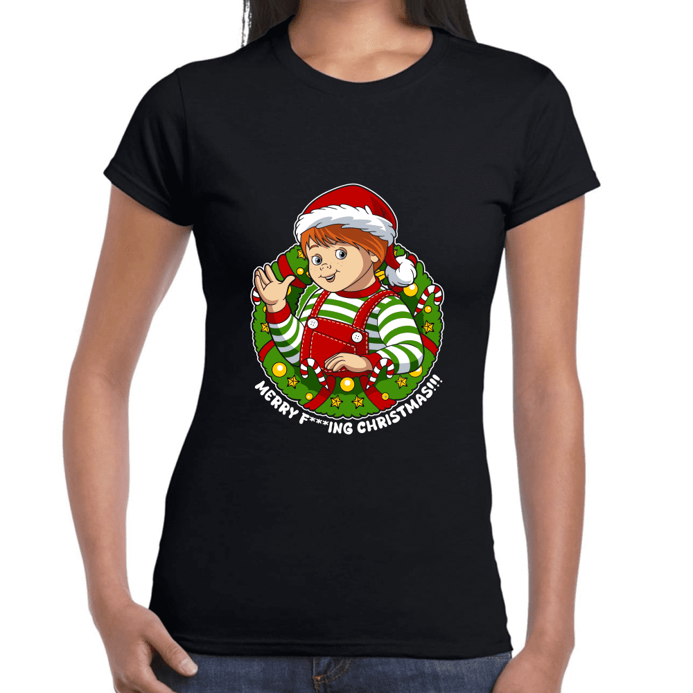 Playera Chucky Navidad Algodón Premium #1568