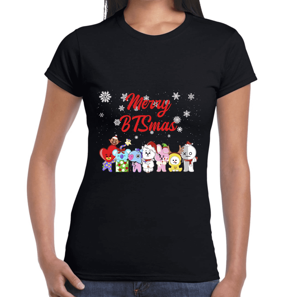 Playera BTS BT21 Navidad Algodón Premium #1569 Imagen secundaria del producto