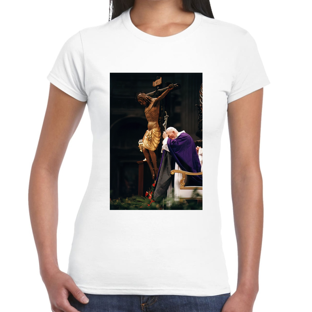 Playera El Papa Juan Pablo II Algodón Premium #0001590 Imagen secundaria del producto
