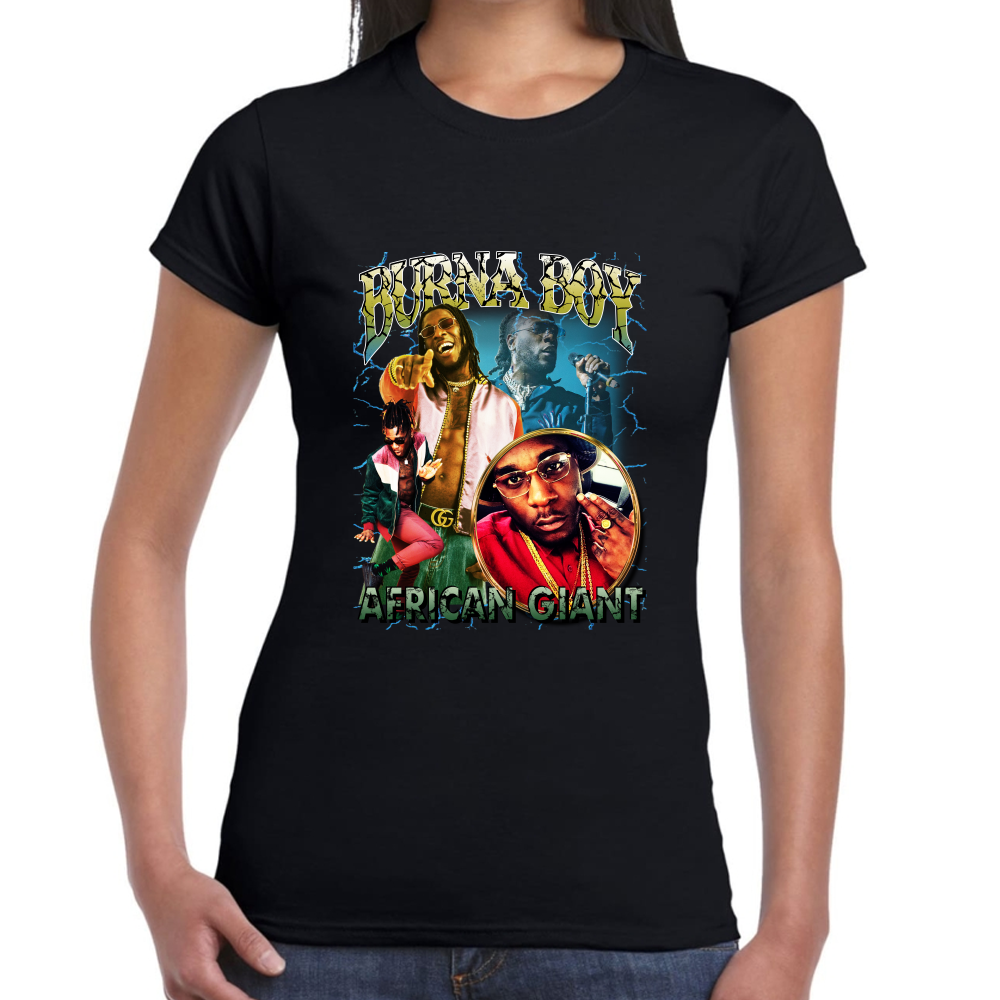 Playera Burna Boy African Giant Algodón Premium #0001595 Imagen secundaria del producto