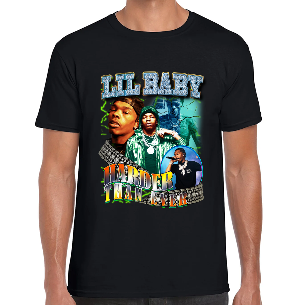 Playera Lil Baby Harder Than Ever Algodón Premium #0001602