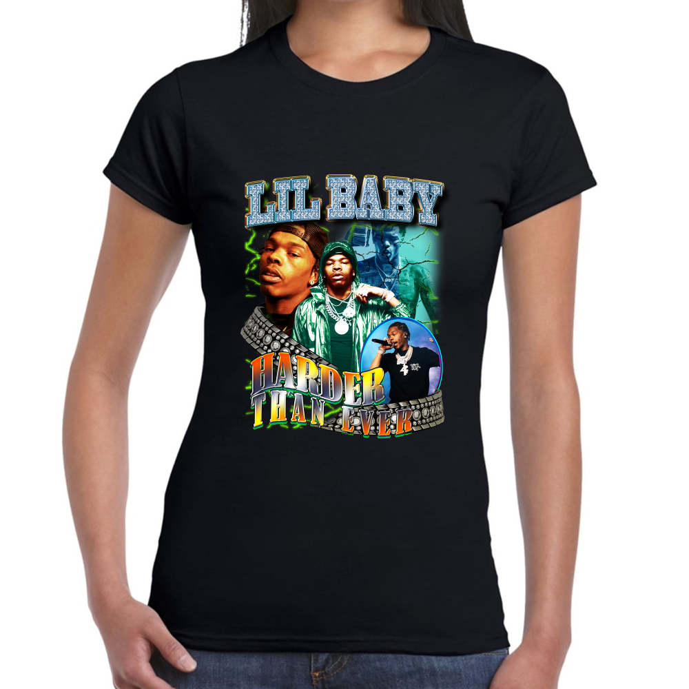 Playera Lil Baby Harder Than Ever Algodón Premium #0001602
