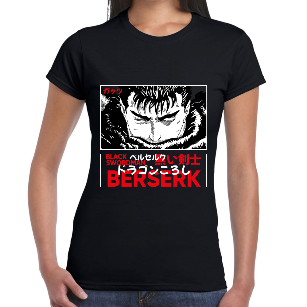 Playera Berserk Guts Black Swordman Algodón Premium #0001615