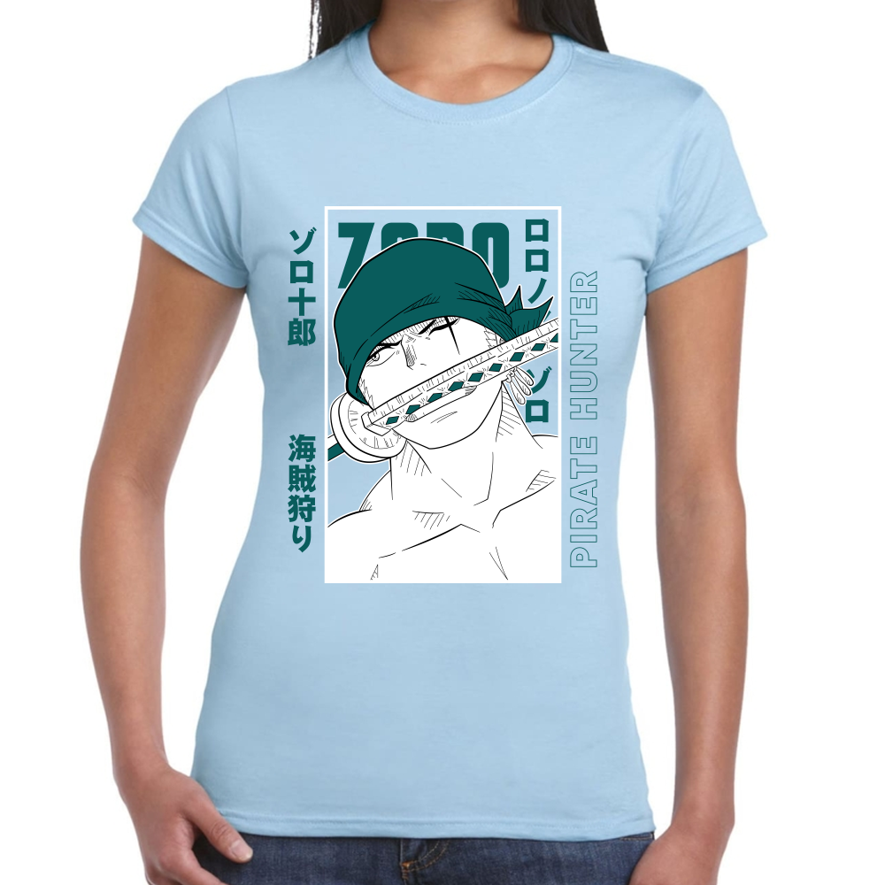 Playera One Piece Zoro Pirate Hunter Algodón Premium #0001621