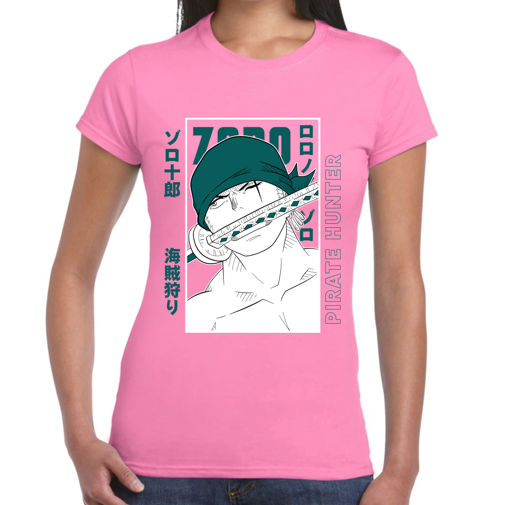 Playera One Piece Zoro Pirate Hunter Algodón Premium #0001621