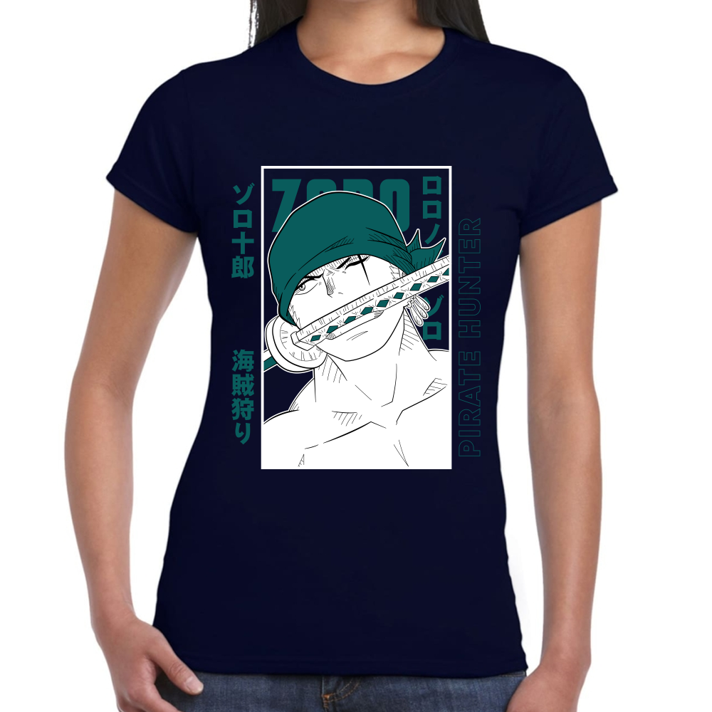 Playera One Piece Zoro Pirate Hunter Algodón Premium #0001621